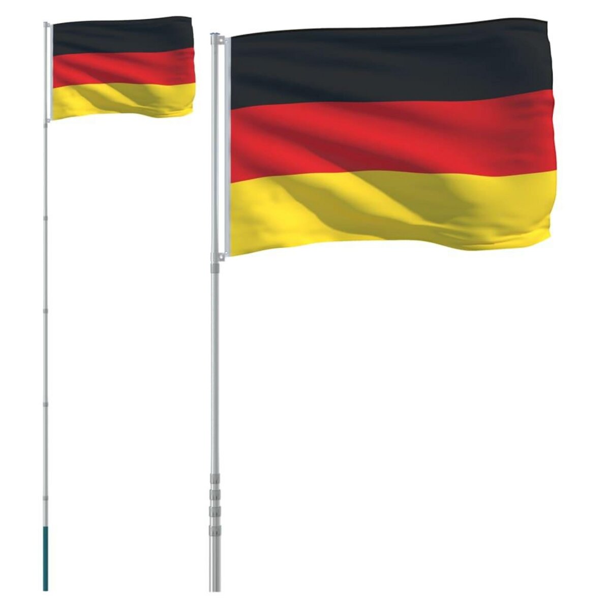 VIDAXL Drapeau de l'Allemagne et mat 5,55 m Aluminium