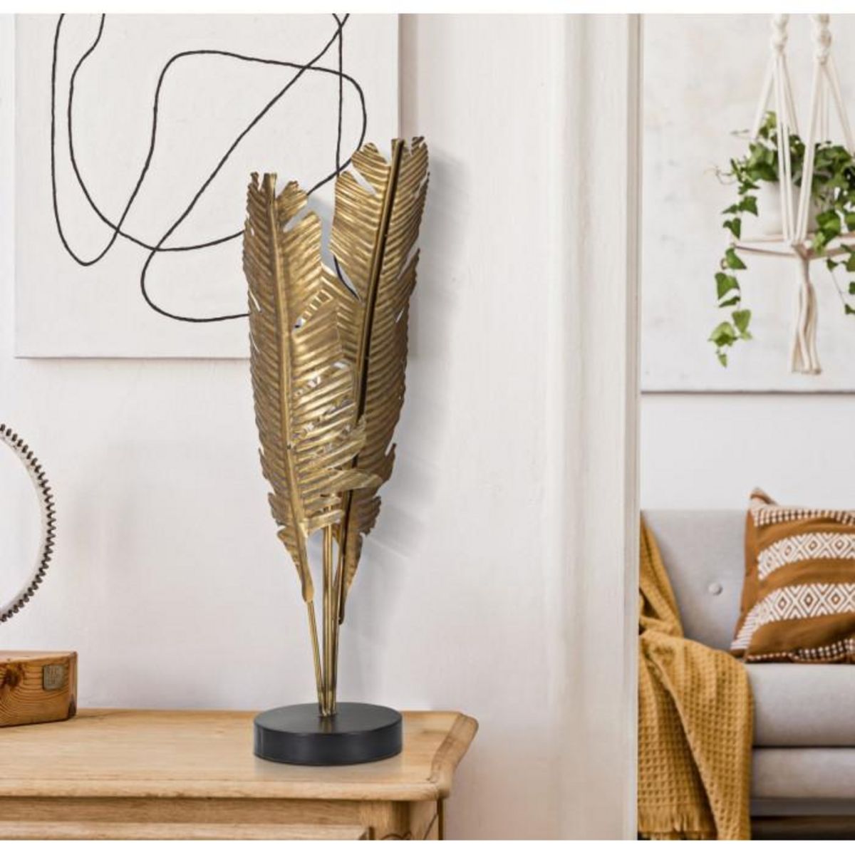 Paris Prix Lampe à Poser en Métal  Palm  65cm Or