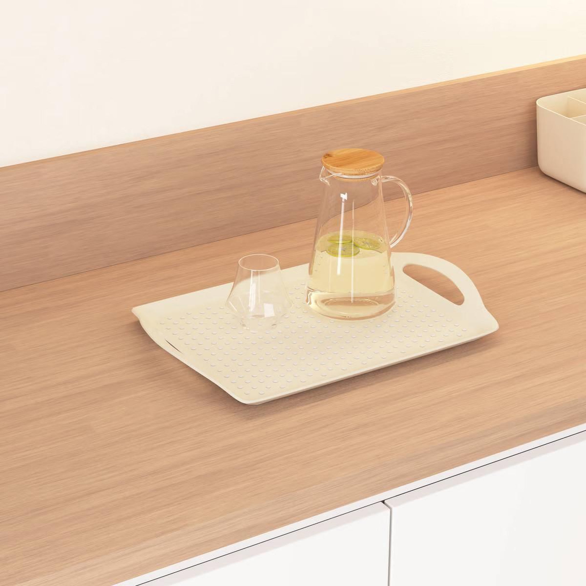 Voir la diapositive 3 : FIVE Plateau de Service Anti-Dérapant  Poly  45cm Beige