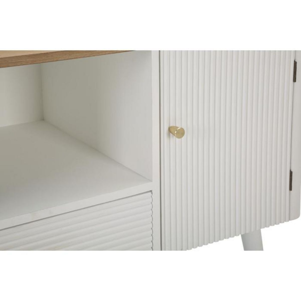 Paris Prix Meuble TV en Bois  Matera  117cm Blanc & Naturel