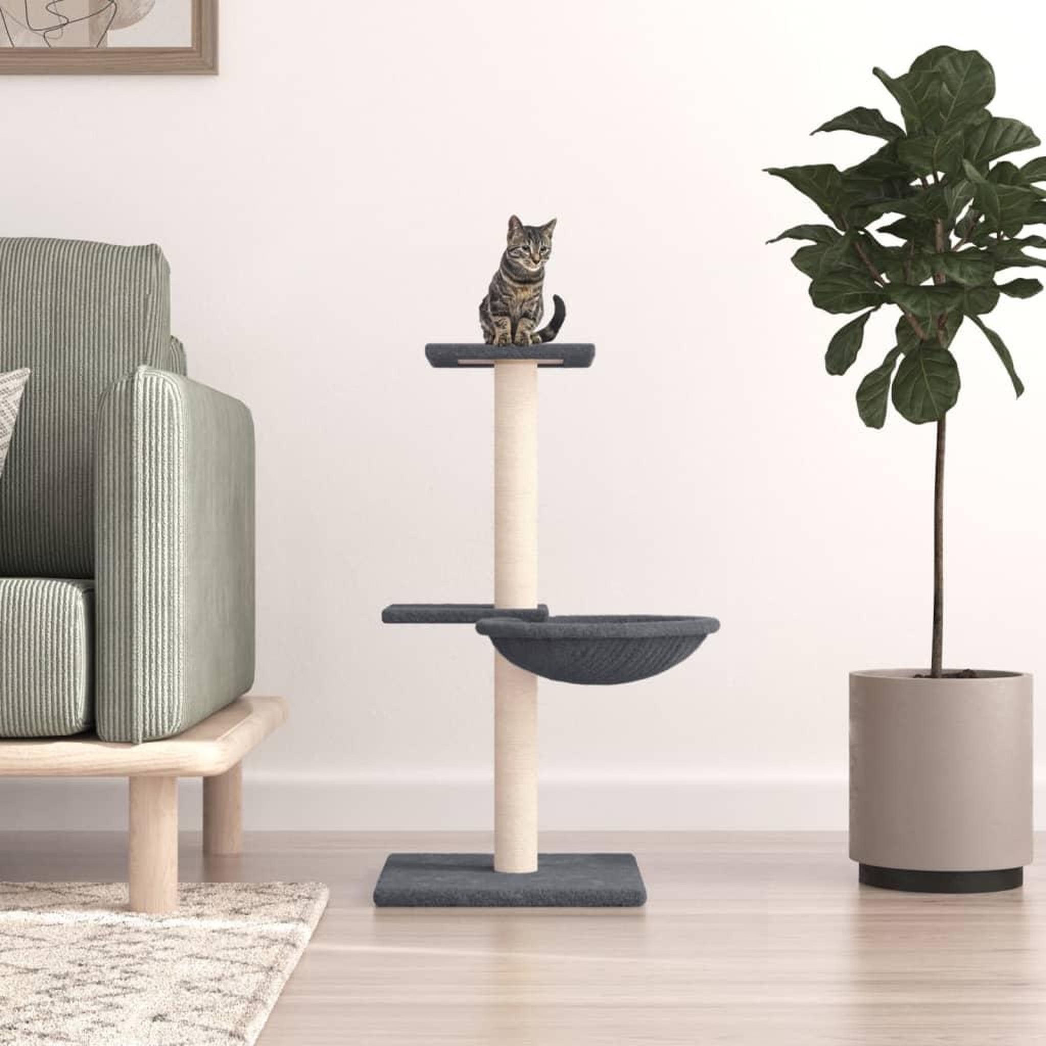 VIDAXL Arbre a chat avec griffoirs en sisal gris fonce 72 cm
