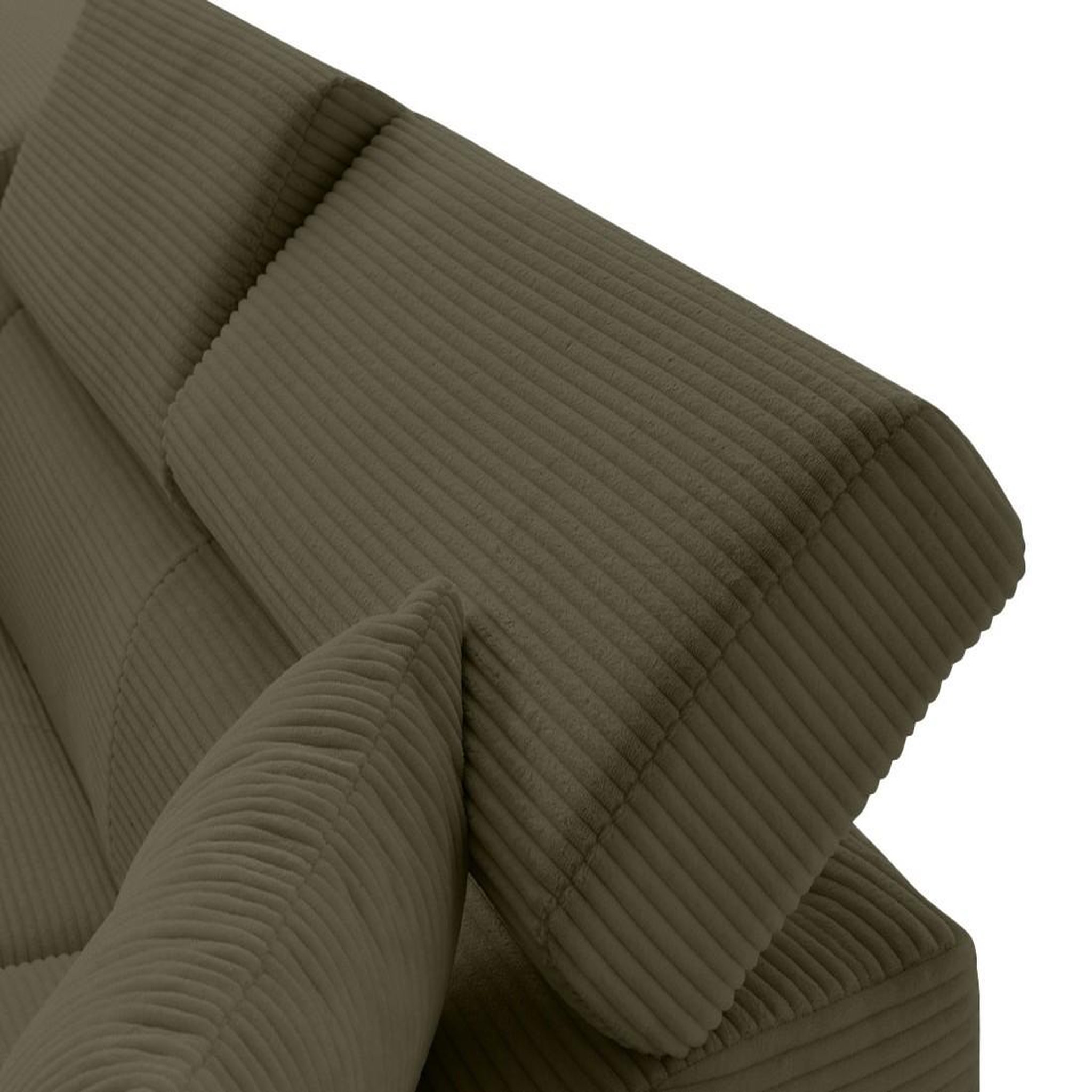 Voir la diapositive 5 : BEST MOBILIER Lisbona - canapé d'angle gauche 5 places convertible avec têtières en velours côtelé