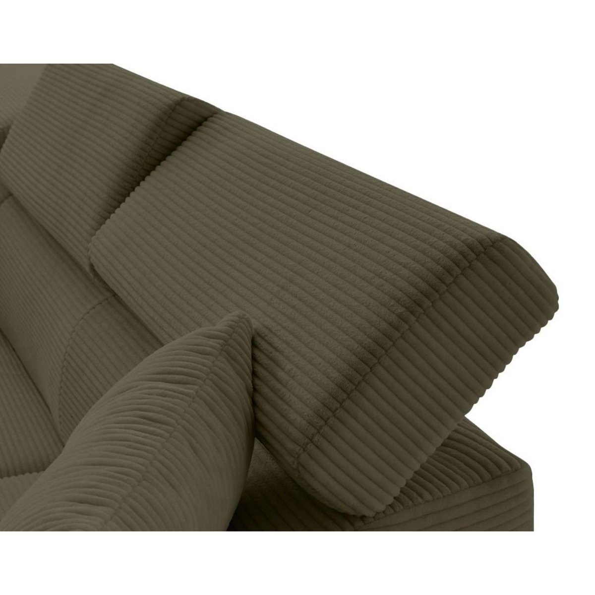 BEST MOBILIER Lisbona - canapé d'angle gauche 5 places convertible avec têtières en velours côtelé