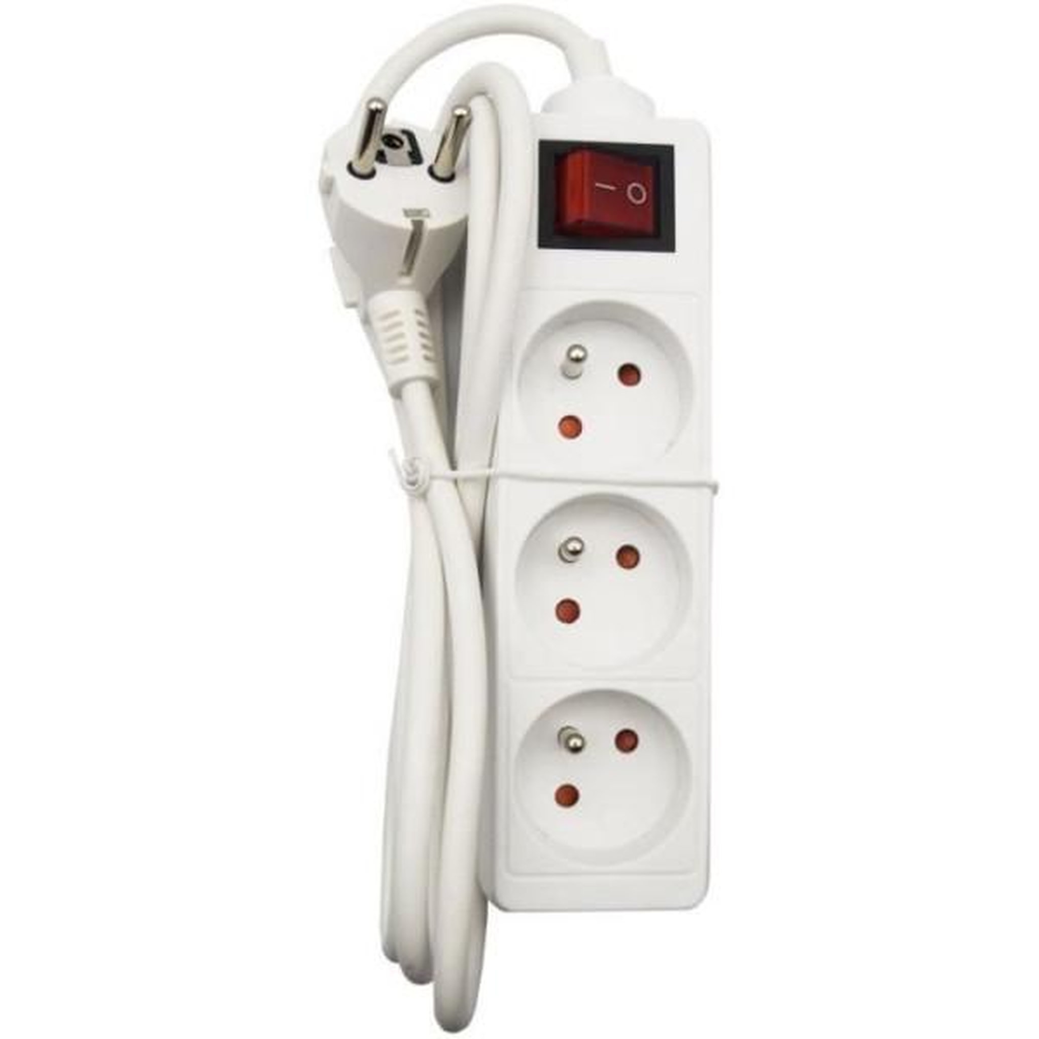 MARKET24 Bloc ménager - gao - 3 prises 2p+t - avec interrupteur, conforme nf