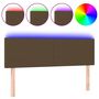 Voir la diapositive 2 : VIDAXL Tete de lit a LED Marron Fonce 144x5x78/88 cm Tissu