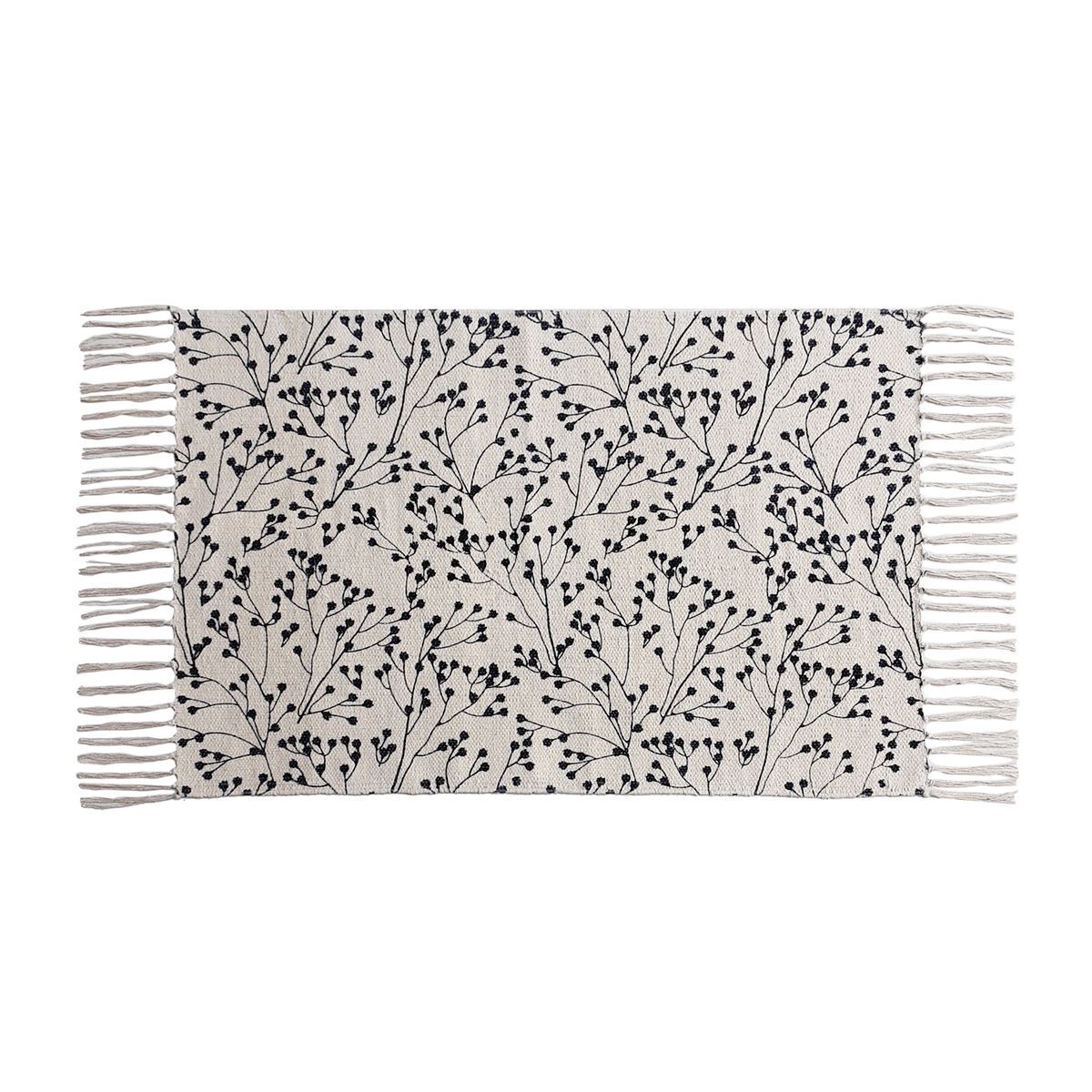 Tapis déco en coton motif floral FROZEN