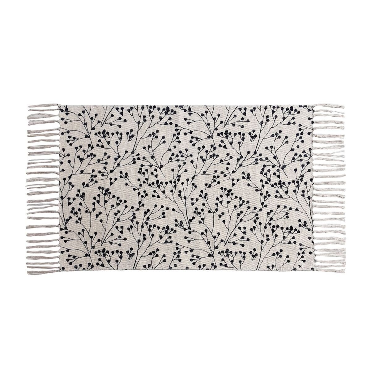 Tapis déco en coton motif floral FROZEN