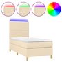 Voir la diapositive 2 : VIDAXL Sommier a lattes de lit et matelas et LED Creme 80x200cm Tissu