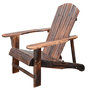 Voir la diapositive 4 : HOMCOM Fauteuil de jardin adirondack chaise longue chaise plage avec tabouret bois de sapin