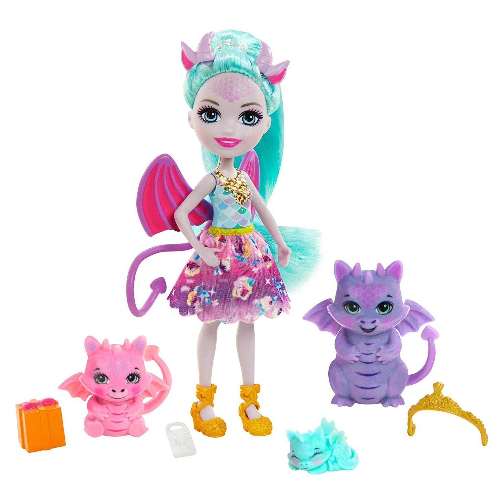 Voir la diapositive 1 : MATTEL Enchantimals famille animaux Deanna Dragon