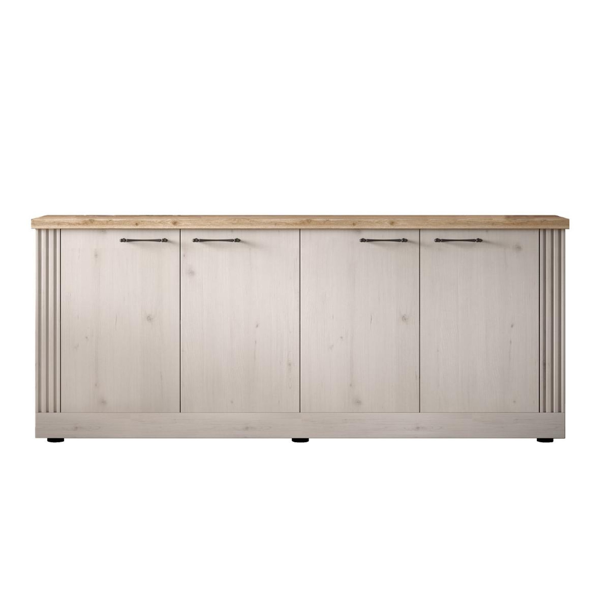 JLC KREATION Buffet moderne 4 portes coloris chêne naturel 210cm YANIS