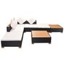 Voir la diapositive 3 : VIDAXL Salon de jardin 7 pcs avec coussins Resine tressee Noir