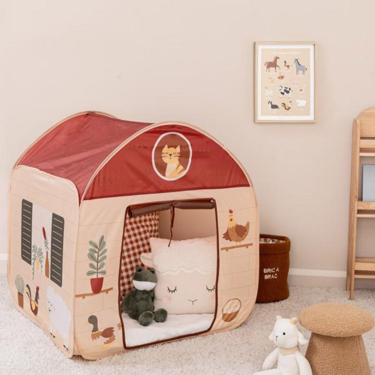 Atmosphera Kids Tente Pop Up Enfant  Maison Ferme  96cm Multicolore