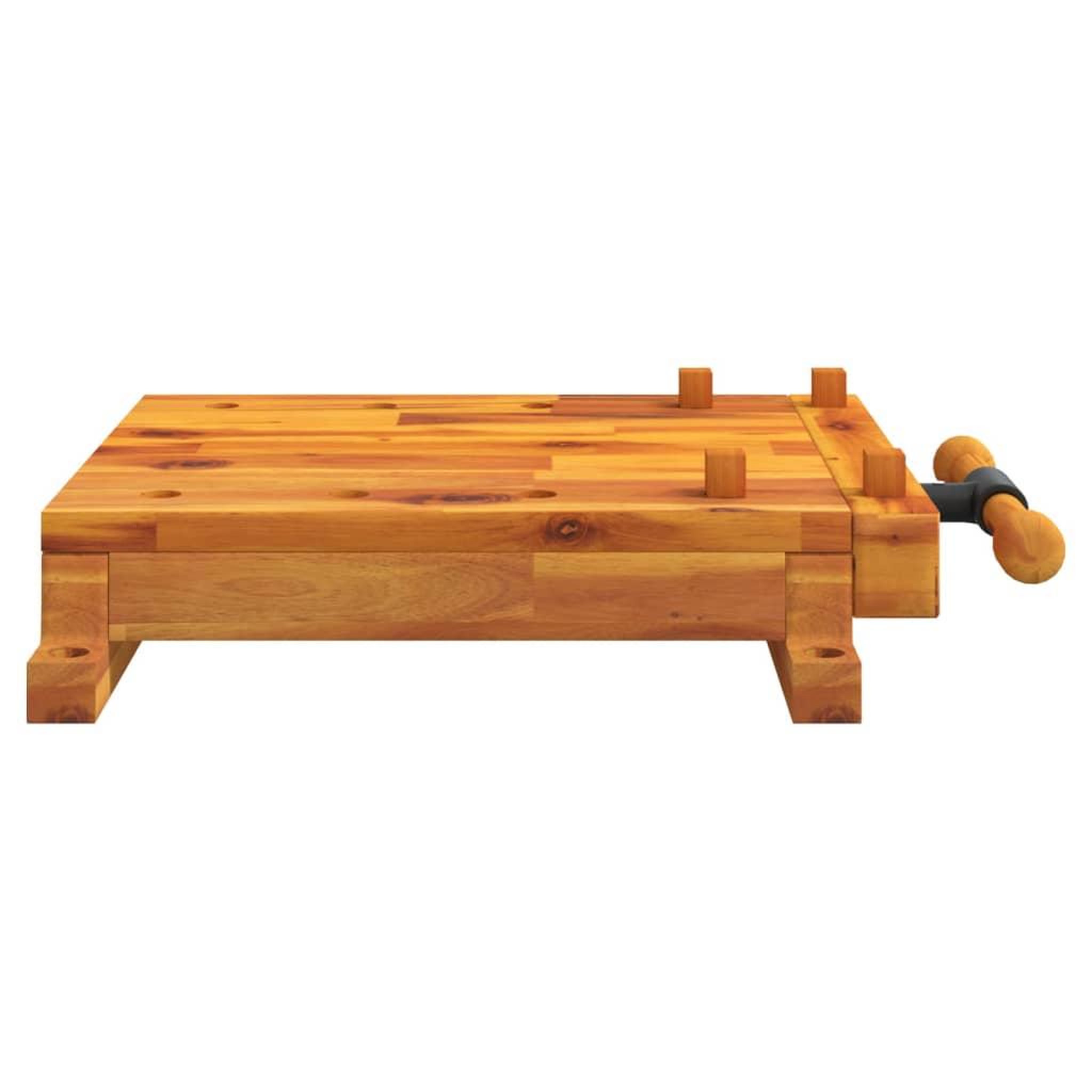 Voir la diapositive 3 : VIDAXL Dessus d'etabli avec etau 52x44x9,5 cm bois massif d'acacia