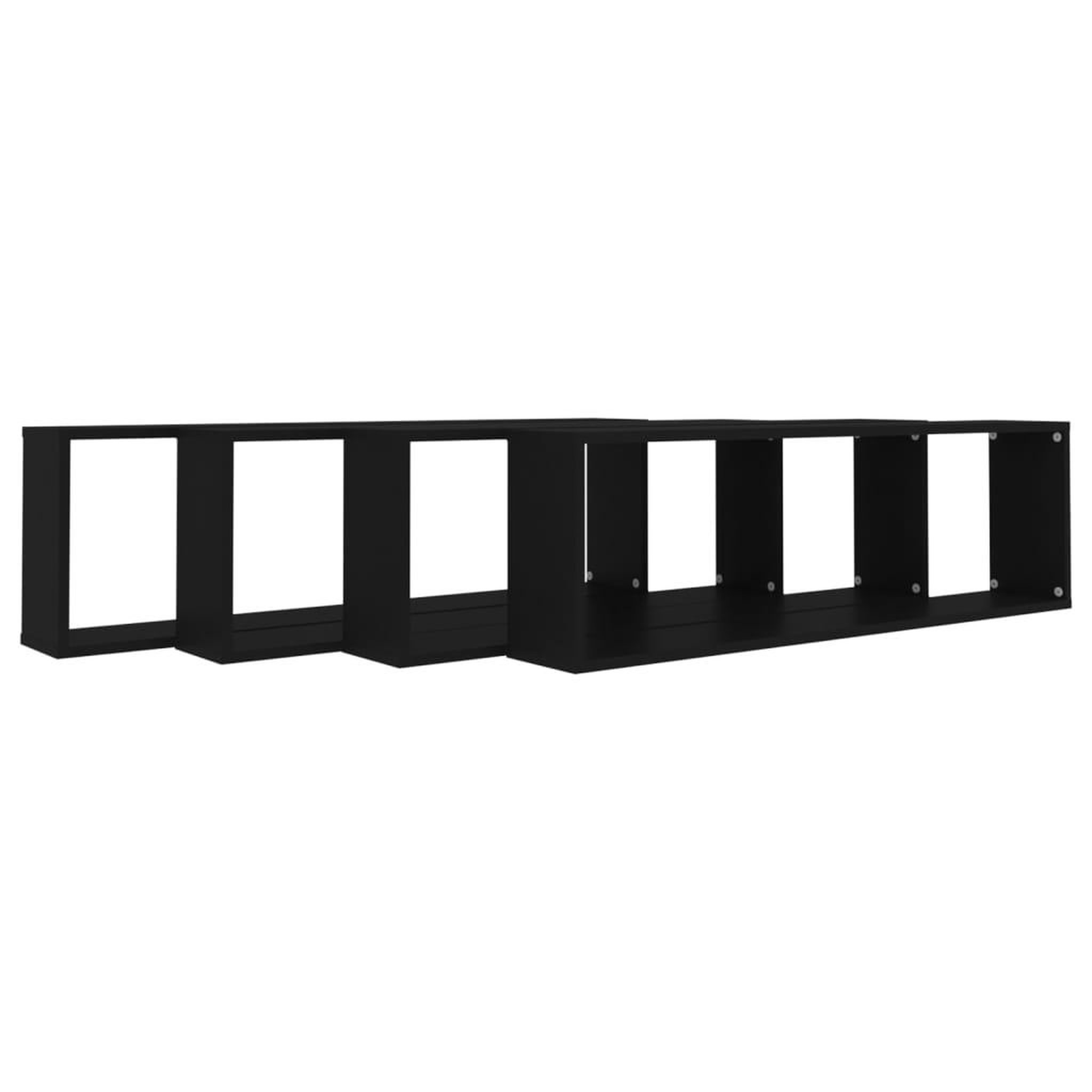 Voir la diapositive 4 : VIDAXL Etageres cube murales 4 pcs noir 100x15x30 cm bois d'ingenierie