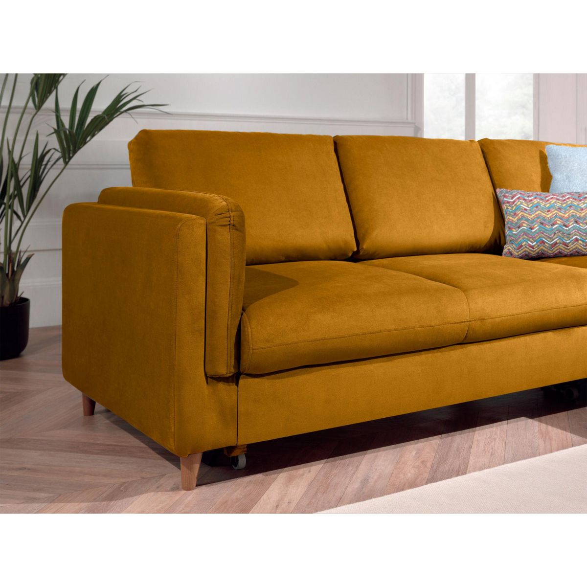 LISA DESIGN Brooke - canapé d'angle droit - convertible - 5 places - en velours