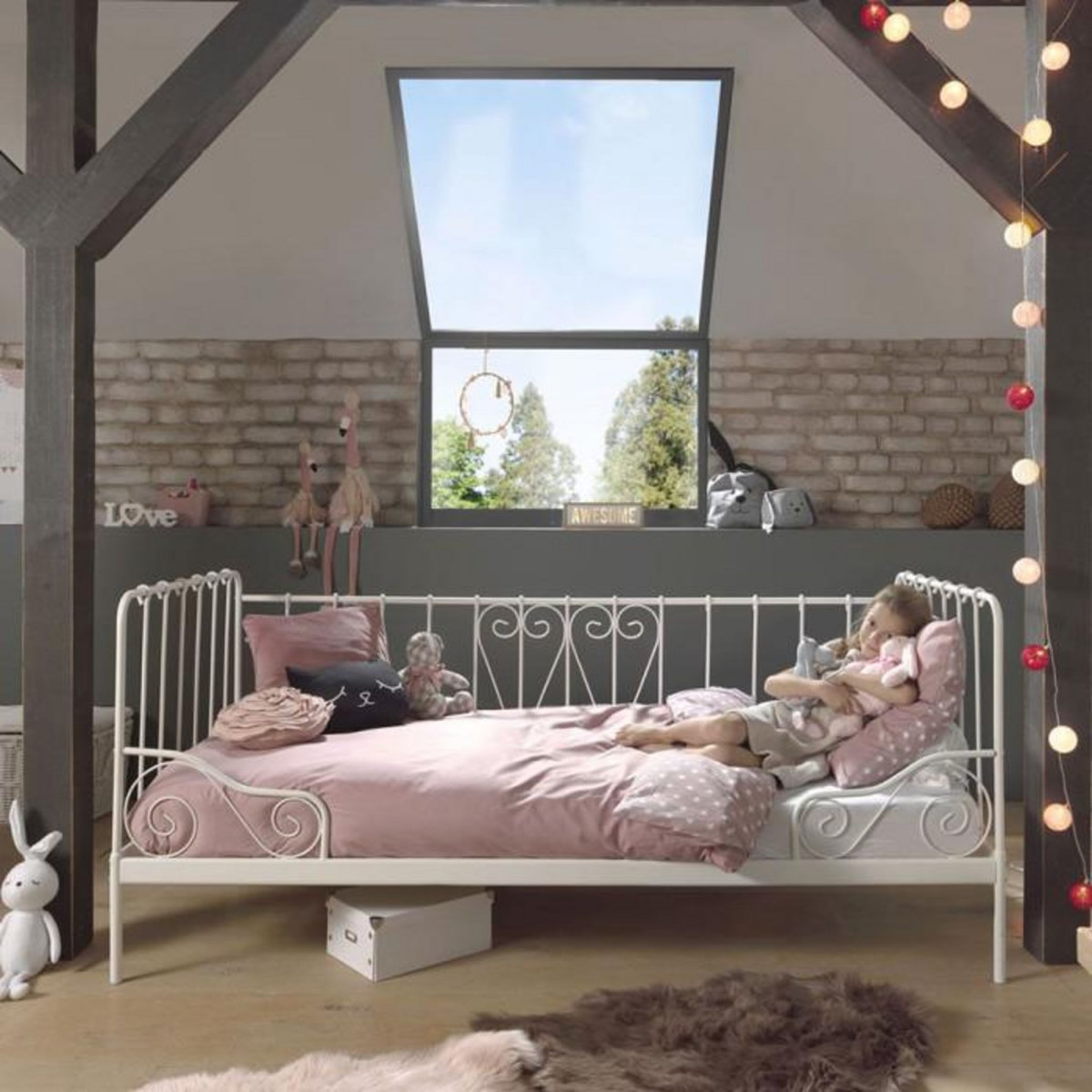 Paris Prix Lit Enfant Banquette  Alice  90x200cm Blanc