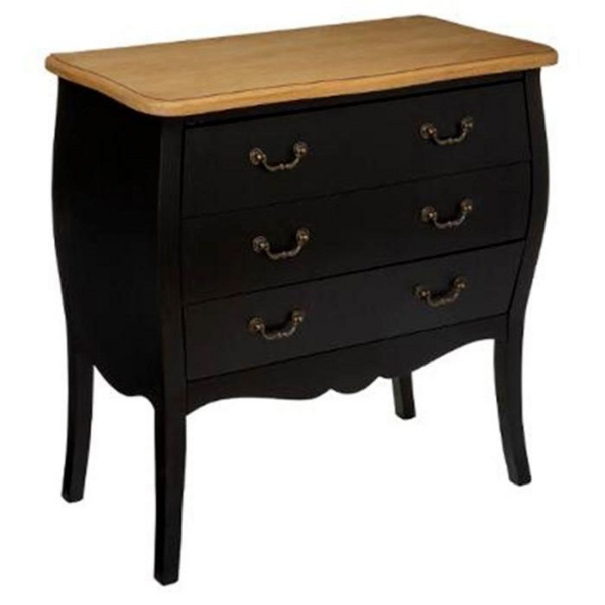 ATMOSPHERA Commode 3 Tiroirs  Chrysa  76cm Noir