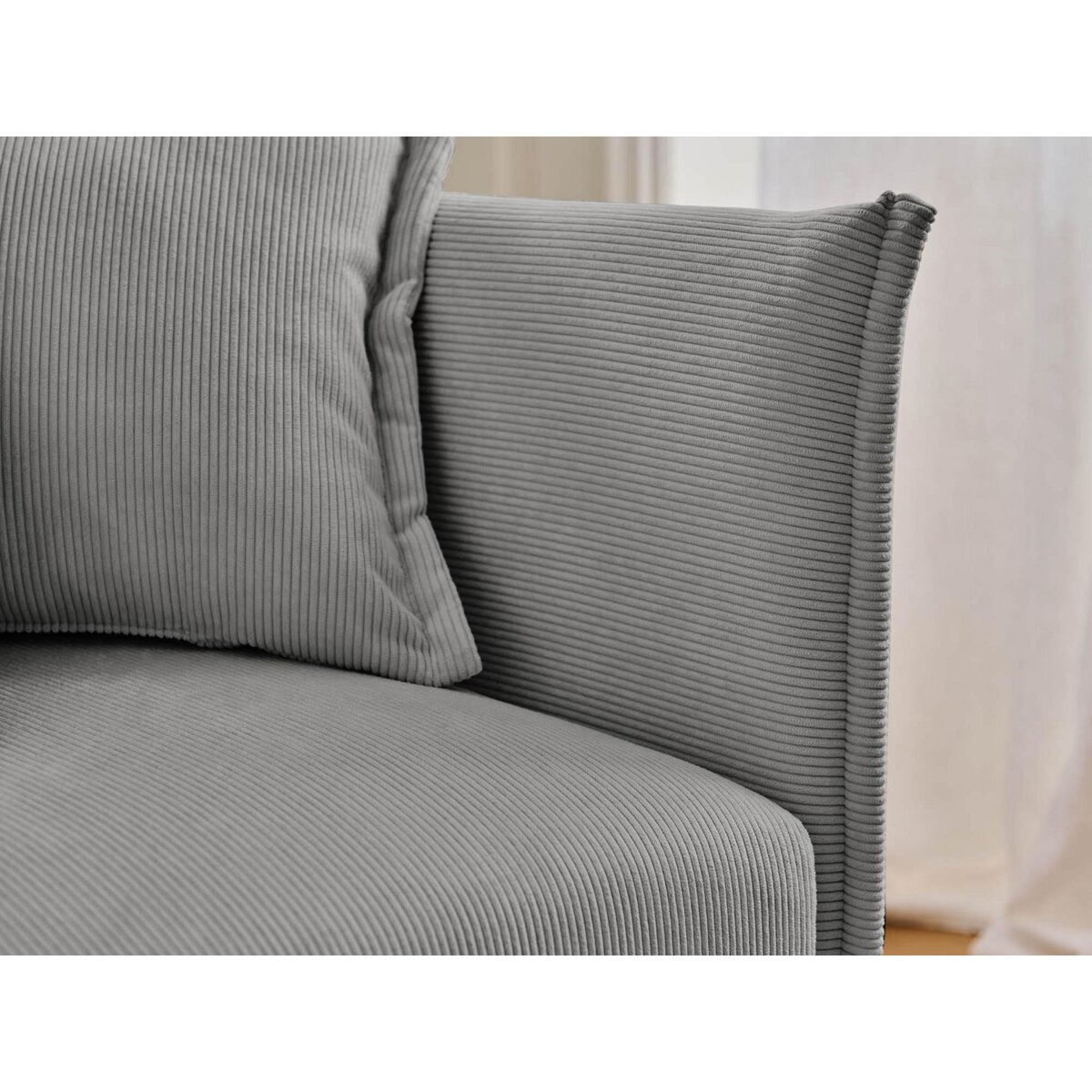 LISA DESIGN Valentina - canapé 3 places convertible - avec coffre - en velours côtelé - style contemporain