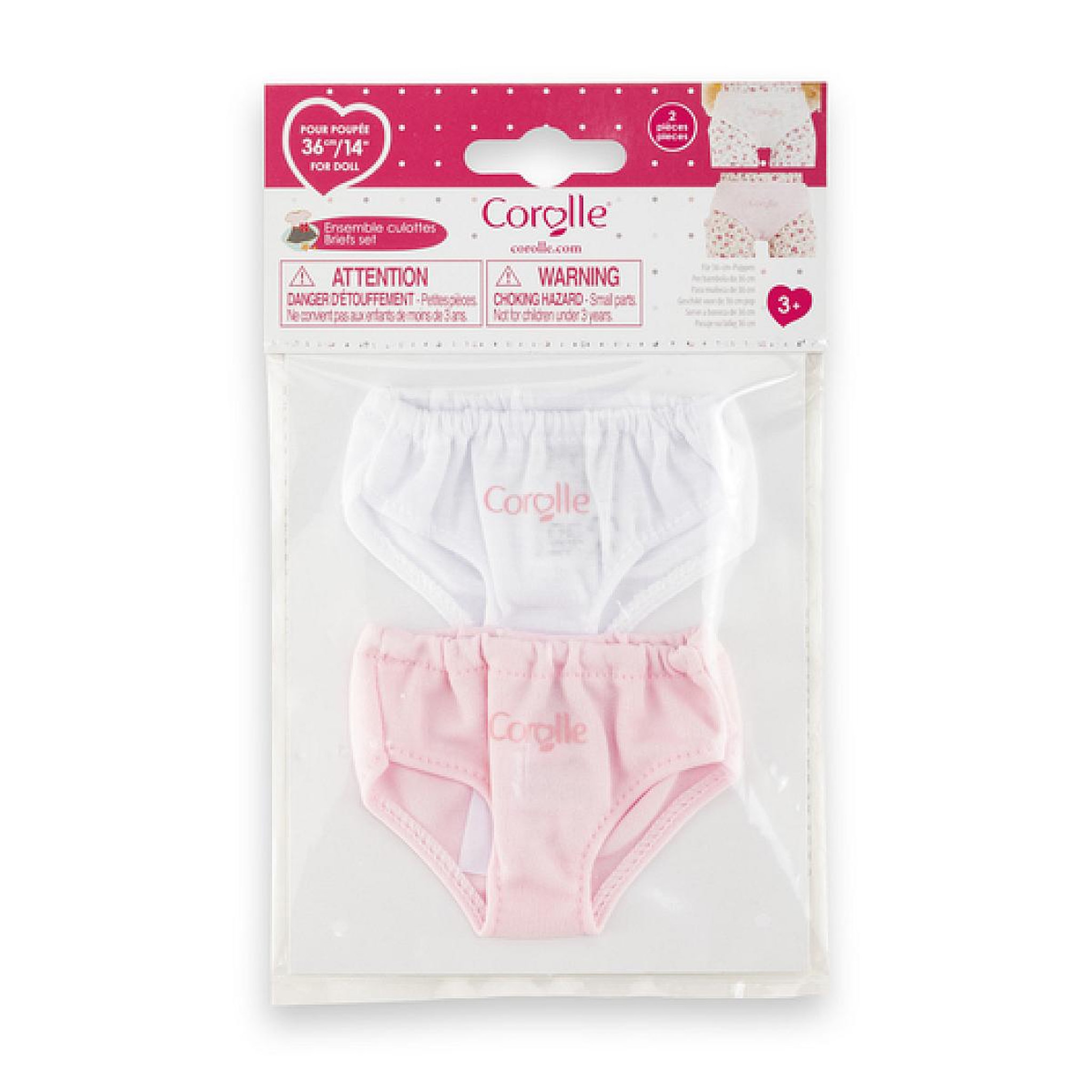Corolle Ma  Ensemble de 2 culottes - Rose et blanc