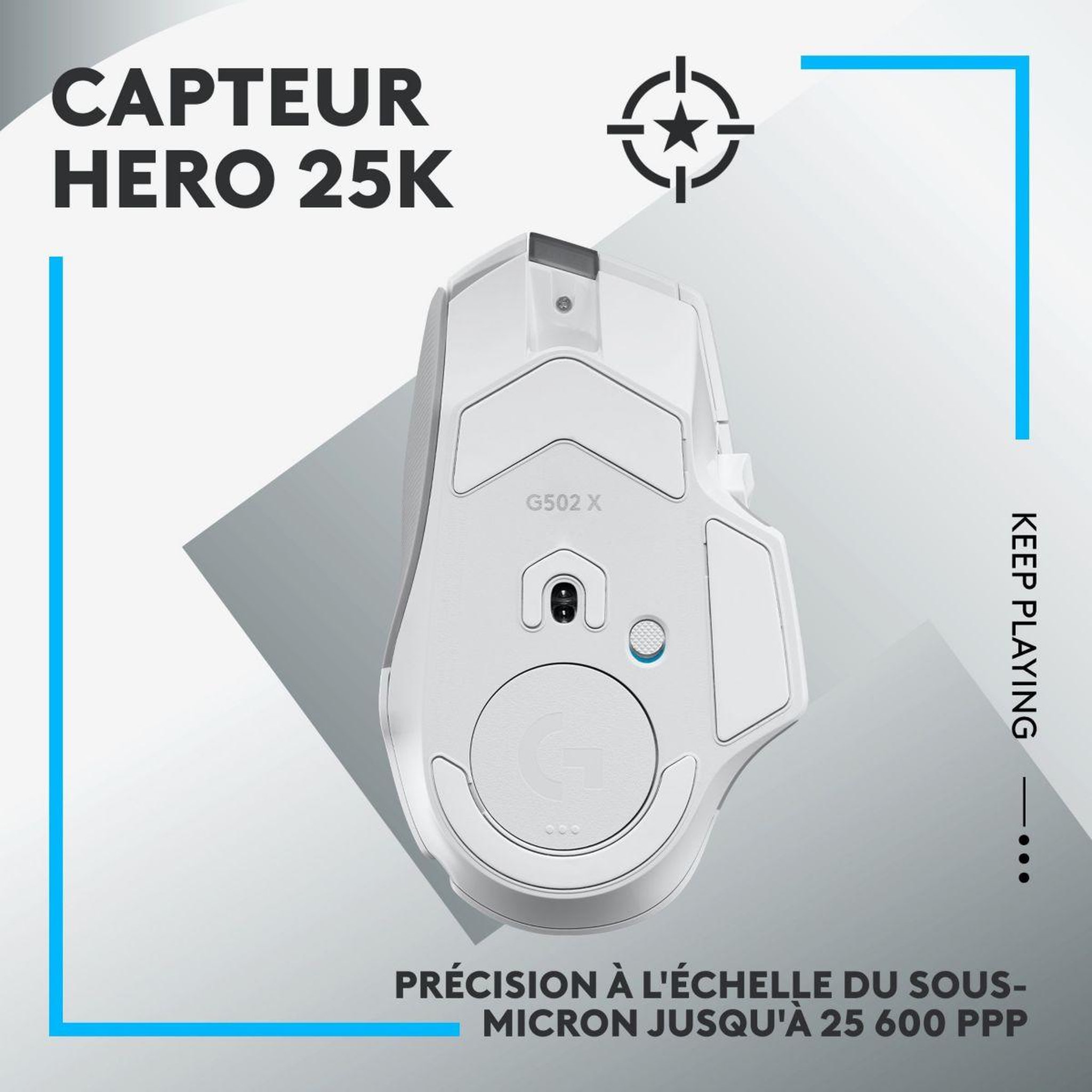 Voir la diapositive 4 : Logitech Souris Gamer Sans Fil G502X Lightspeed Blanc