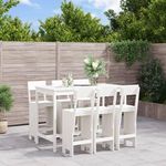 VIDAXL Ensemble de bar de jardin 7 pcs blanc bois de pin massif