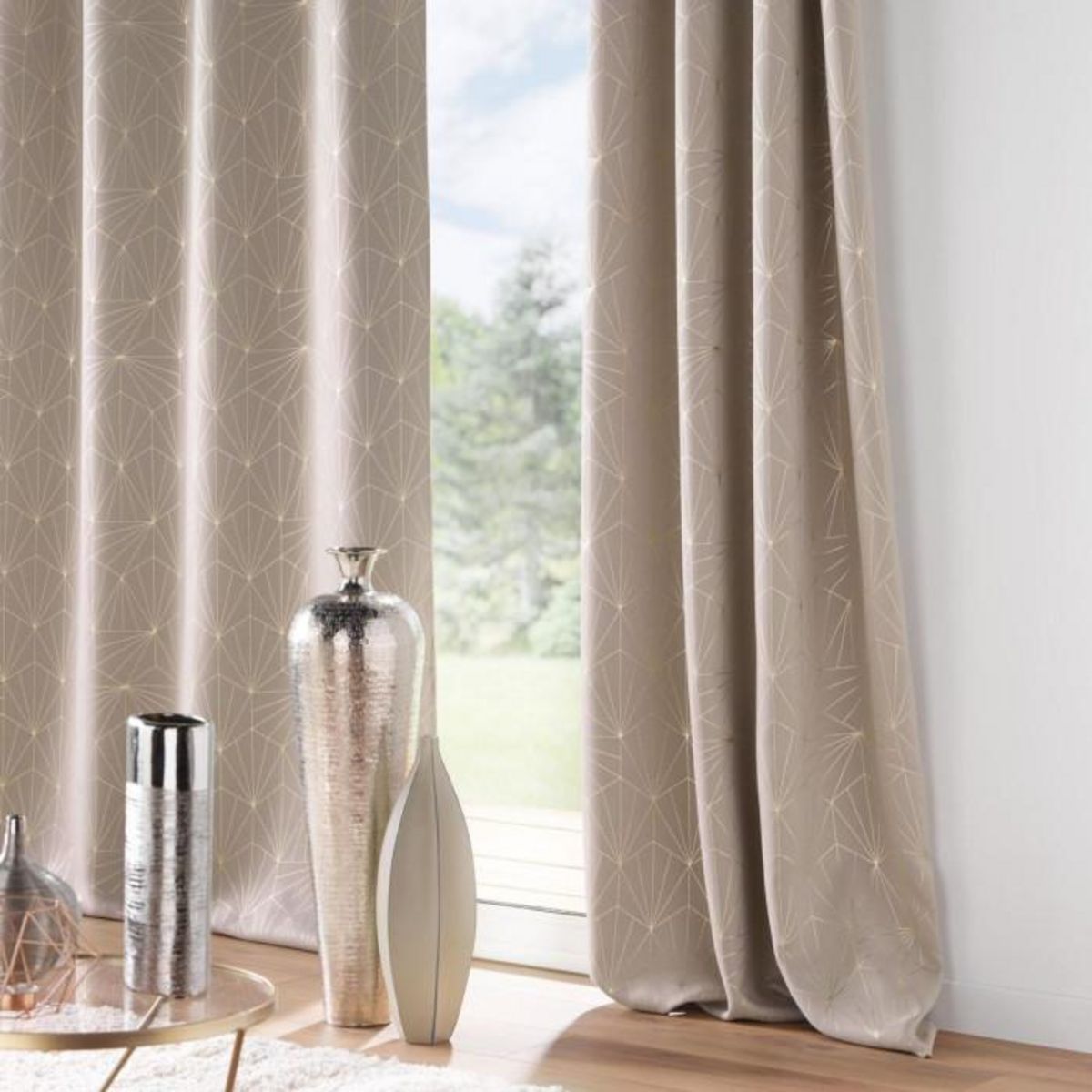 Paris Prix Rideau Occultant à Œillets  Eclat  140x260cm Taupe