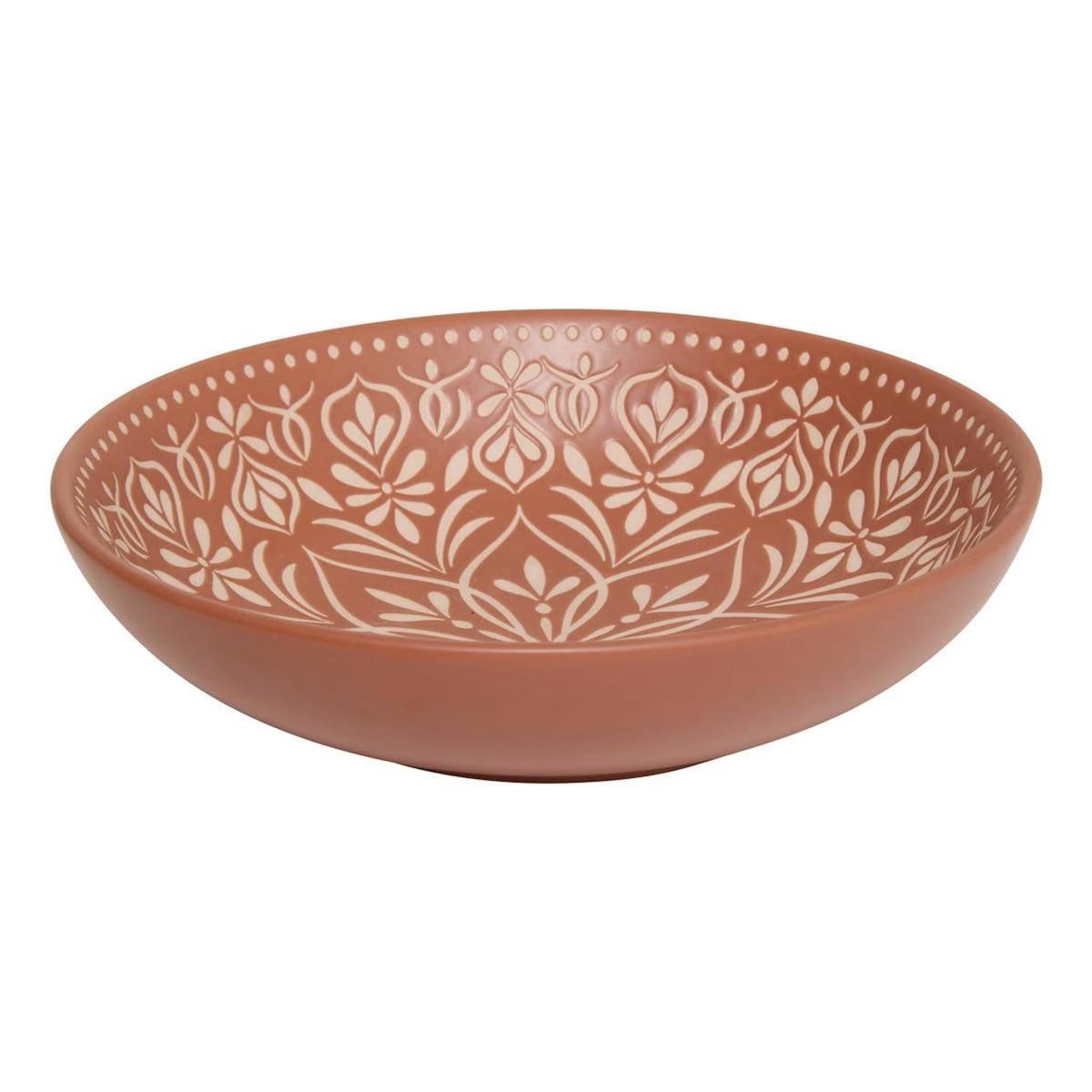 SECRET DE GOURMET Lot de 6 Assiettes Creuses en Céramique  Inès  20cm Terracotta