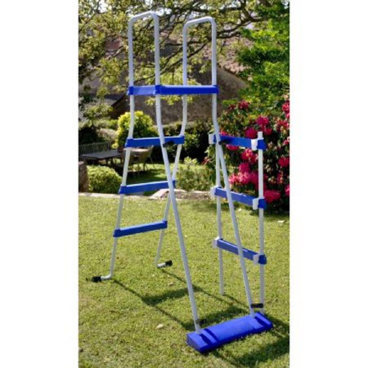 GRE Piscine hors sol acier ovale - Blanche - 7,44 x 3,99 x H 1,32 m - ATLANTIS