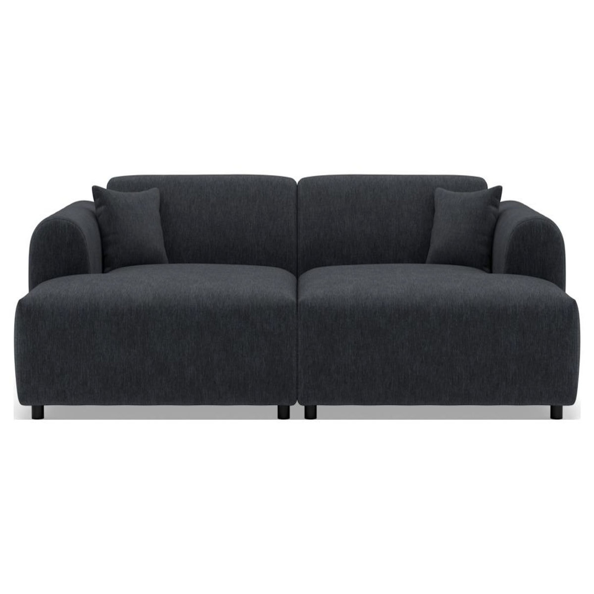 LISA DESIGN Aumance - canapé droit 4 places avec double méridienne assise profonde en velours texturé
