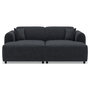 Voir la diapositive 1 : LISA DESIGN Aumance - canapé droit 4 places avec double méridienne assise profonde en velours texturé