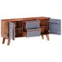 Voir la diapositive 2 : VIDAXL Buffet gris 120x30x55 cm bois massif