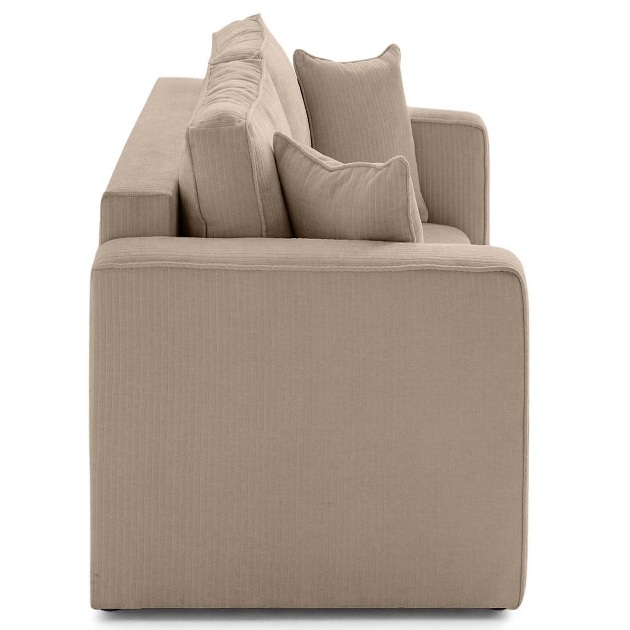 Voir la diapositive 4 : BEST MOBILIER Topaze - canapé droit 2 places en velours côtelé plat