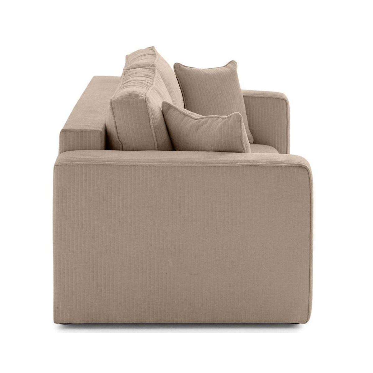 BEST MOBILIER Topaze - canapé droit 2 places en velours côtelé plat