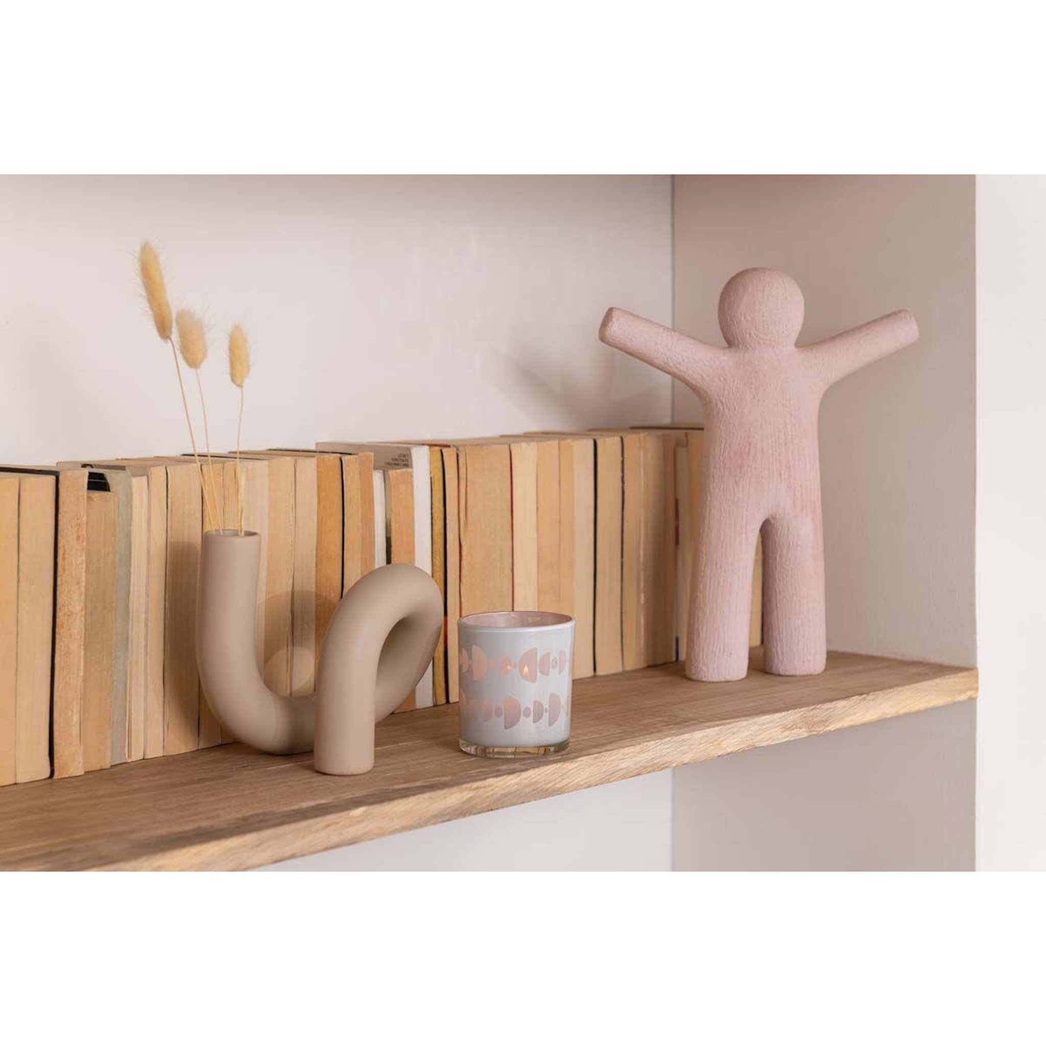 Voir la diapositive 2 : J-LINE Statuette déco  p'tit maurice rugueux  41cm rose