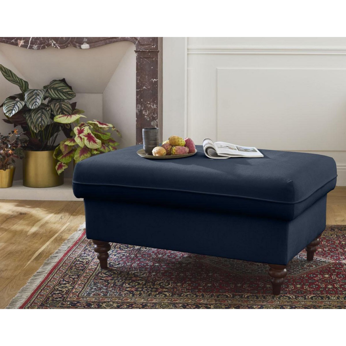 BEST MOBILIER Flamingo - pouf en velours