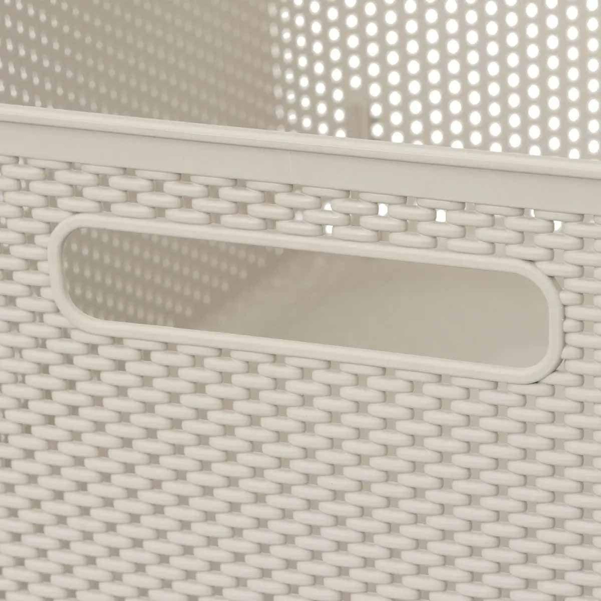 Voir la diapositive 2 : FIVE Panier de Rangement  Crochet  14cm Beige Lin