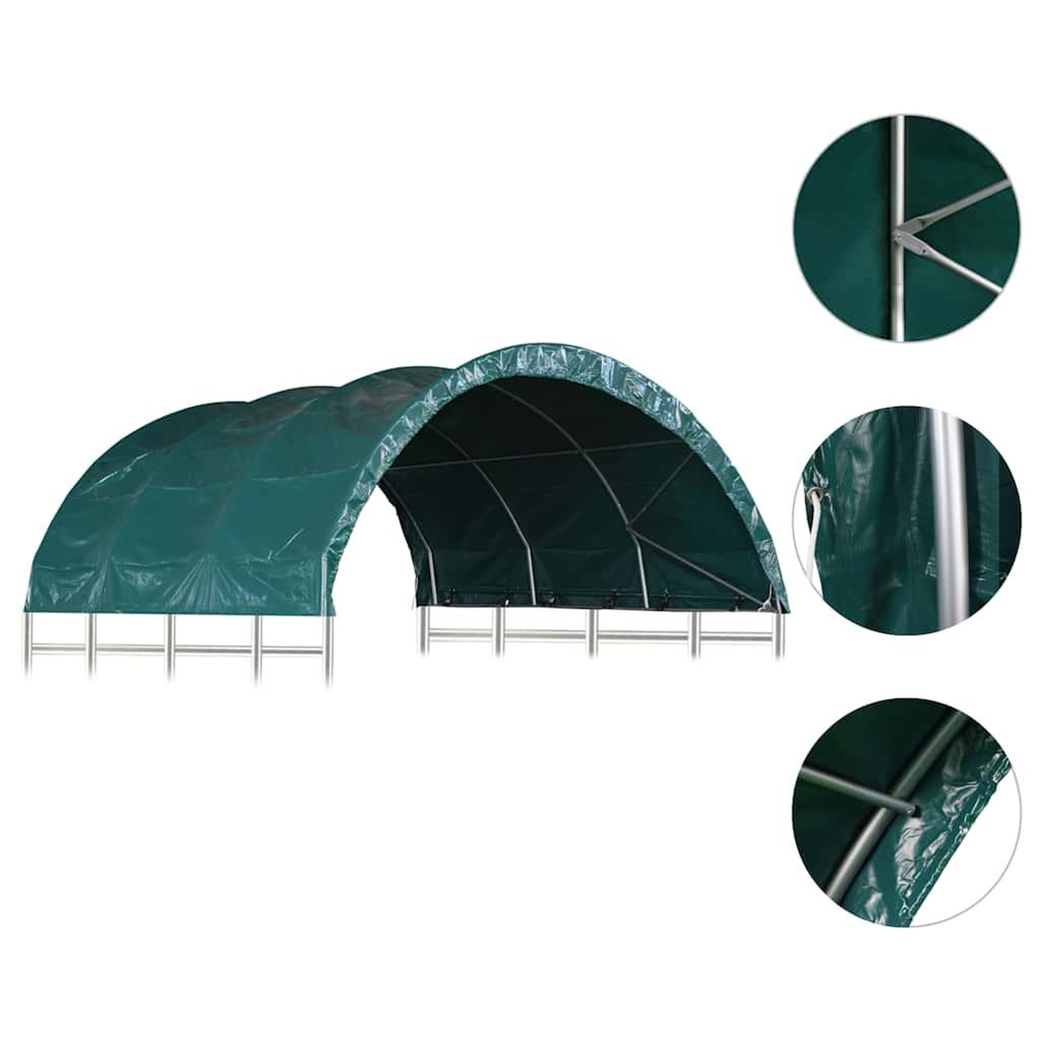 Voir la diapositive 4 : VIDAXL Tente pour betail pvc 3,7x3,7 m vert