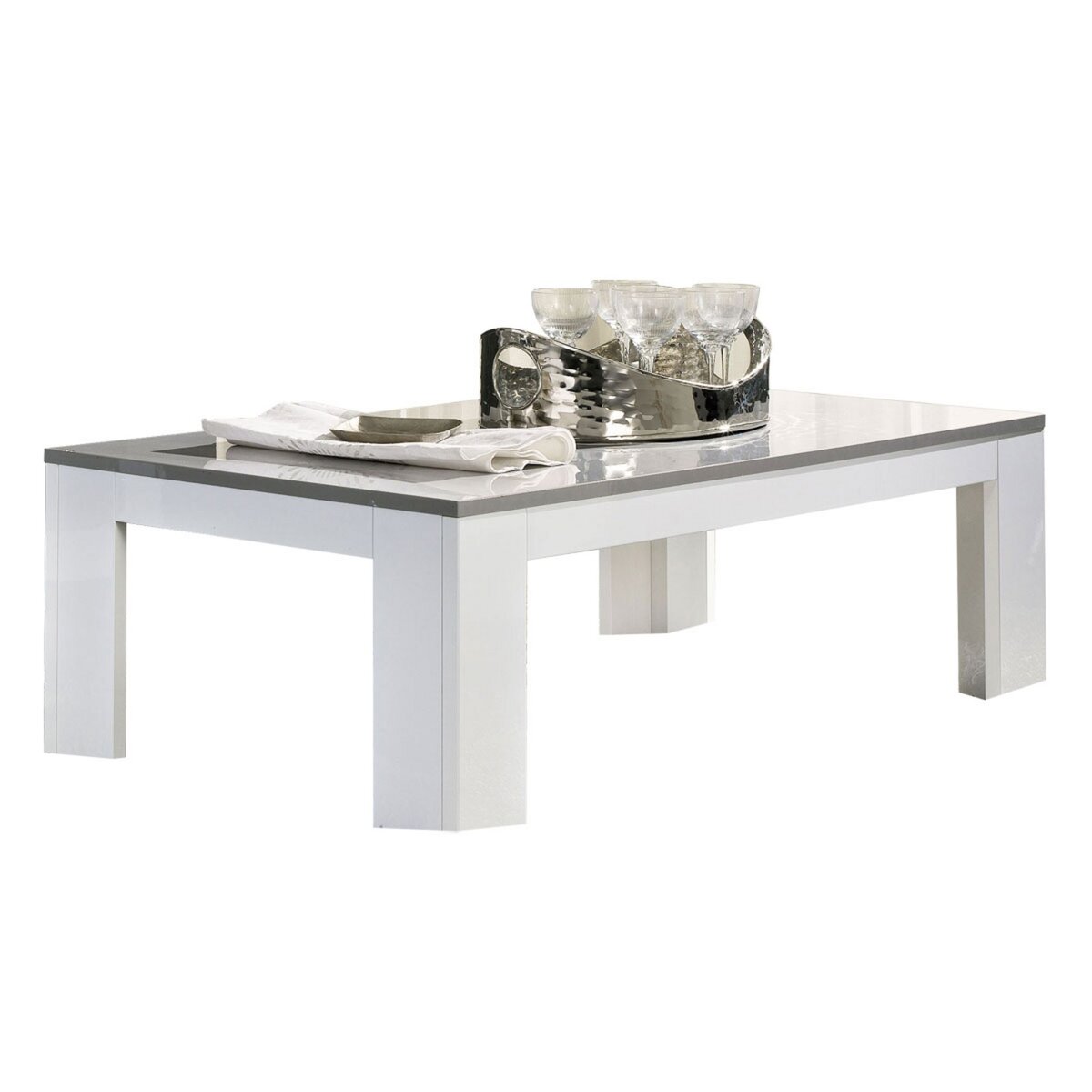 Table basse blanc et gris - LITA