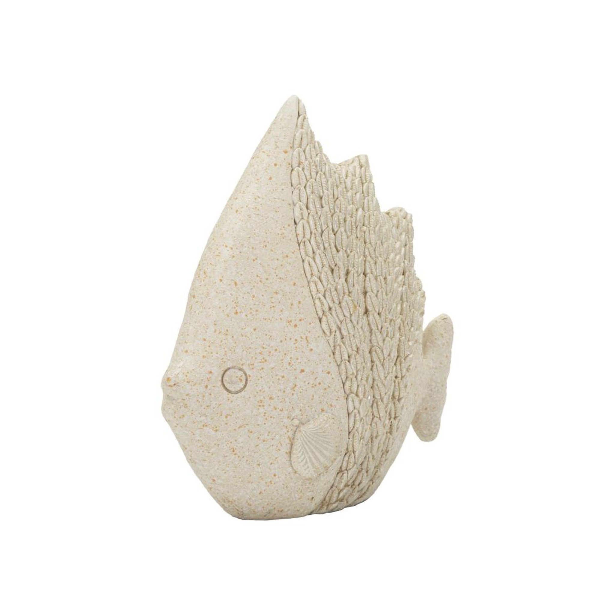 Voir la diapositive 3 : Paris Prix Statuette poisson en résine  sand  16cm beige