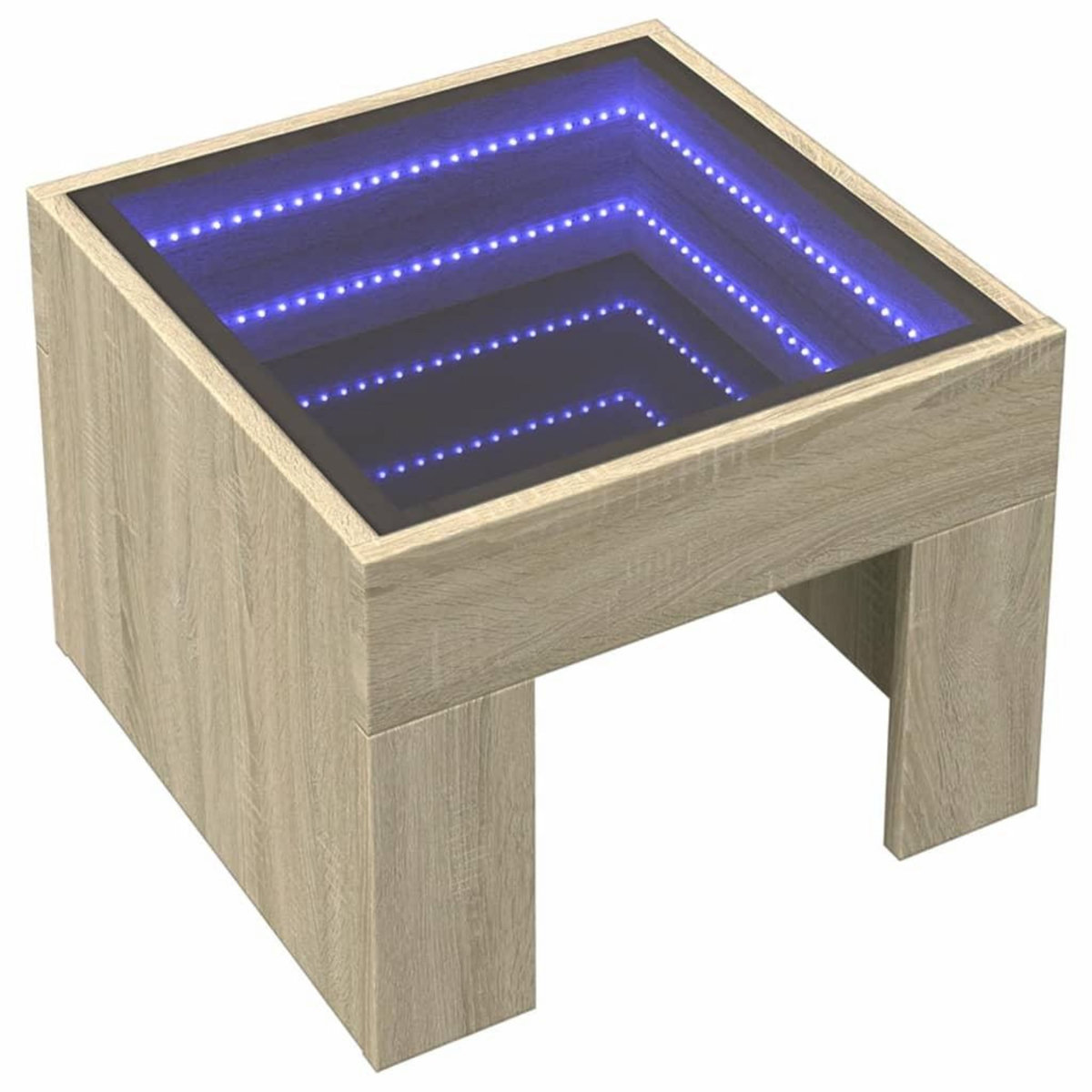 VIDAXL Table de chevet avec LED infini chene sonoma 40x40x30 cm