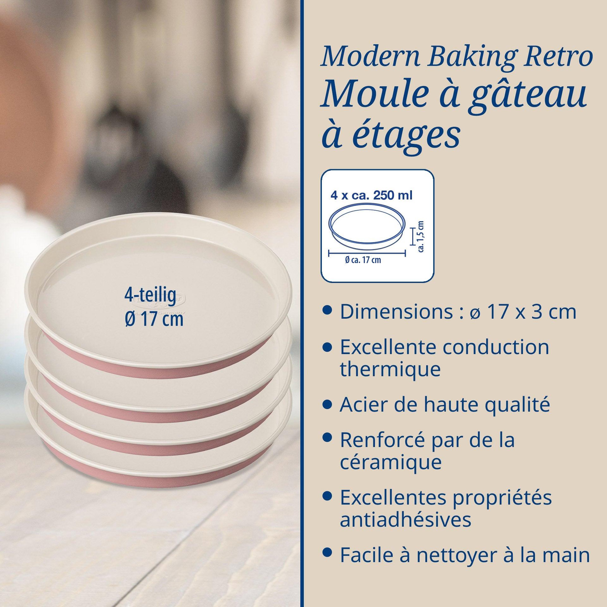 Voir la diapositive 3 : DR.OETKER Set 4 moules pour gâteaux à étages 17 cm dr. Oetker rétro
