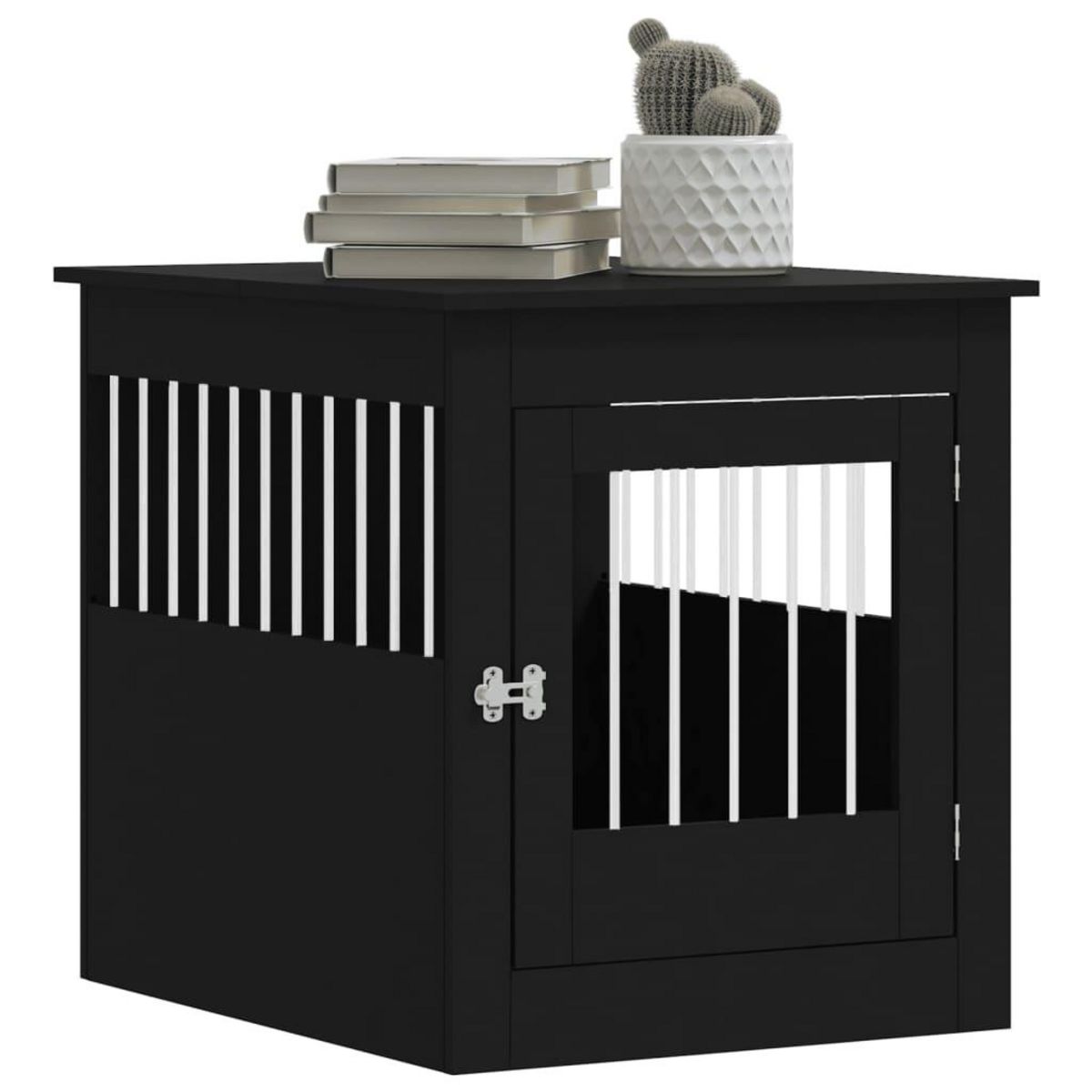 VIDAXL Meuble de cage pour chiens noir 64,5x80x71 cm bois d'ingenierie