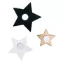 Rayher 14 étoiles adhésives en bois - 6 types - 3 à 5 cm