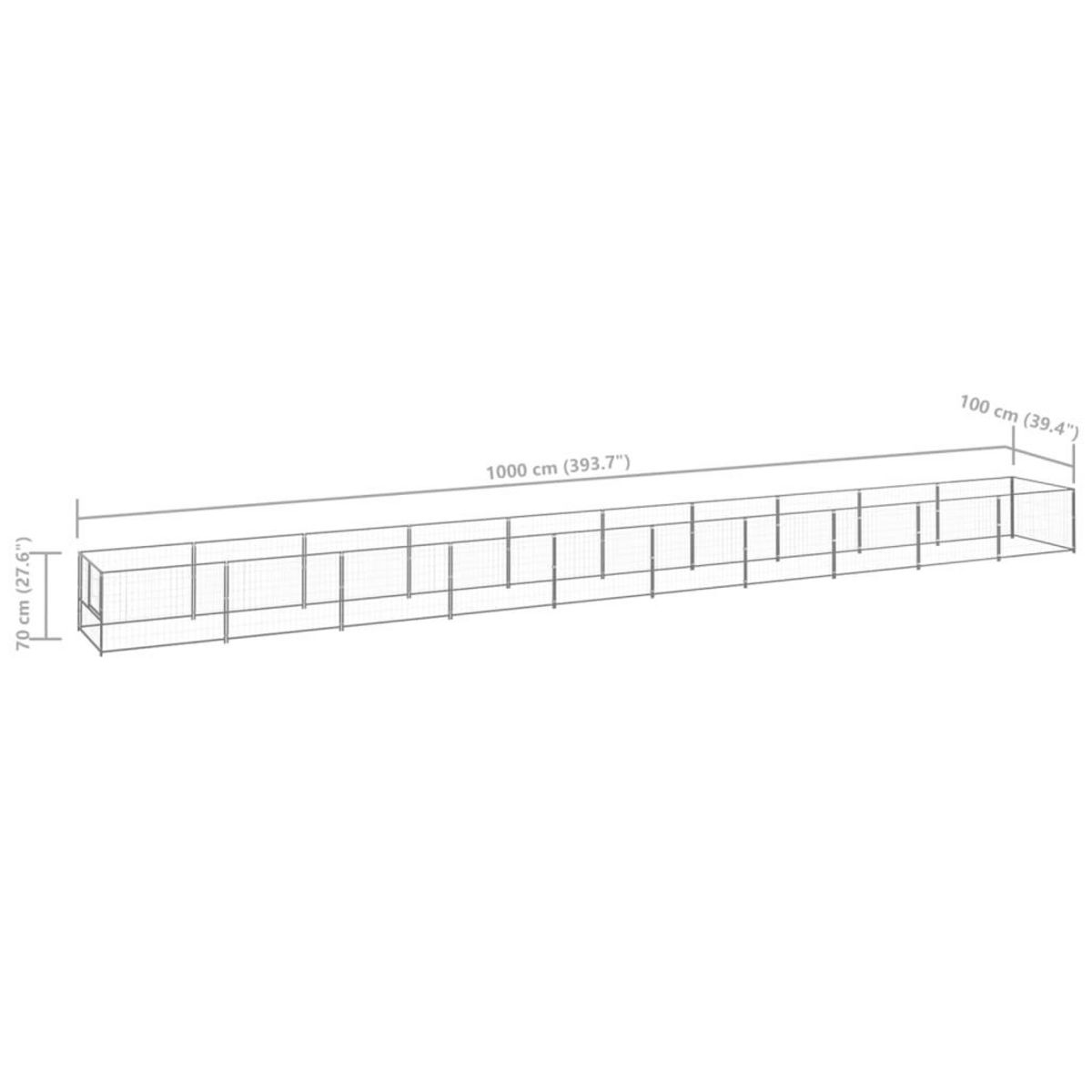 VIDAXL Chenil Argente 10 m² Acier
