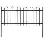VIDAXL Cloture de jardin avec dessus en cerceau Acier 1,7 m Noir