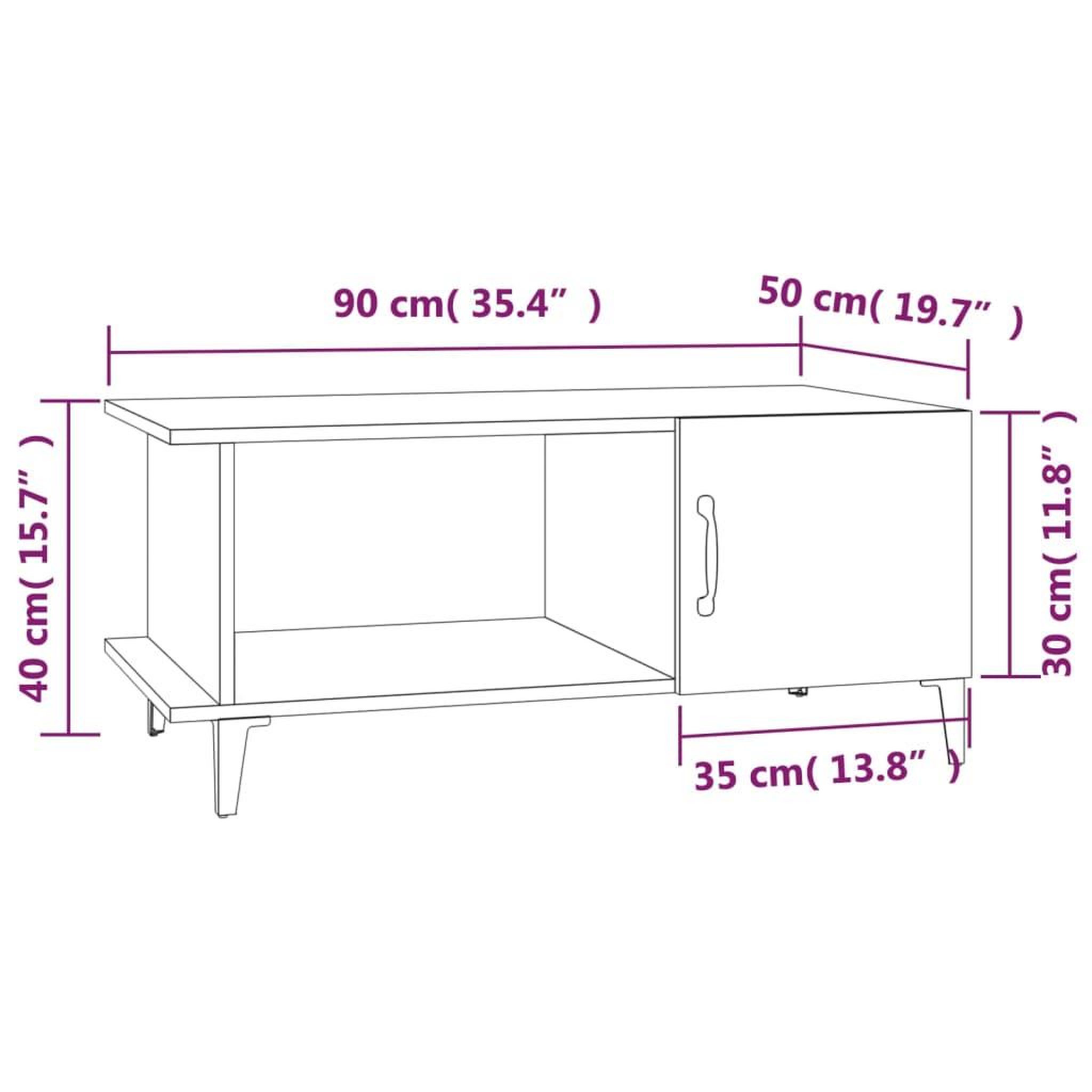 Voir la diapositive 6 : VIDAXL Table basse Blanc 90x50x40 cm Bois d'ingenierie