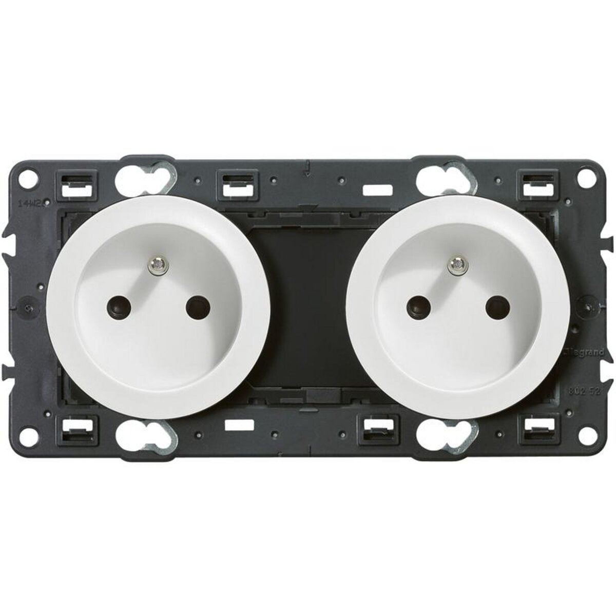 Legrand Celiane double prise précablée affleurante blanc mécanisme