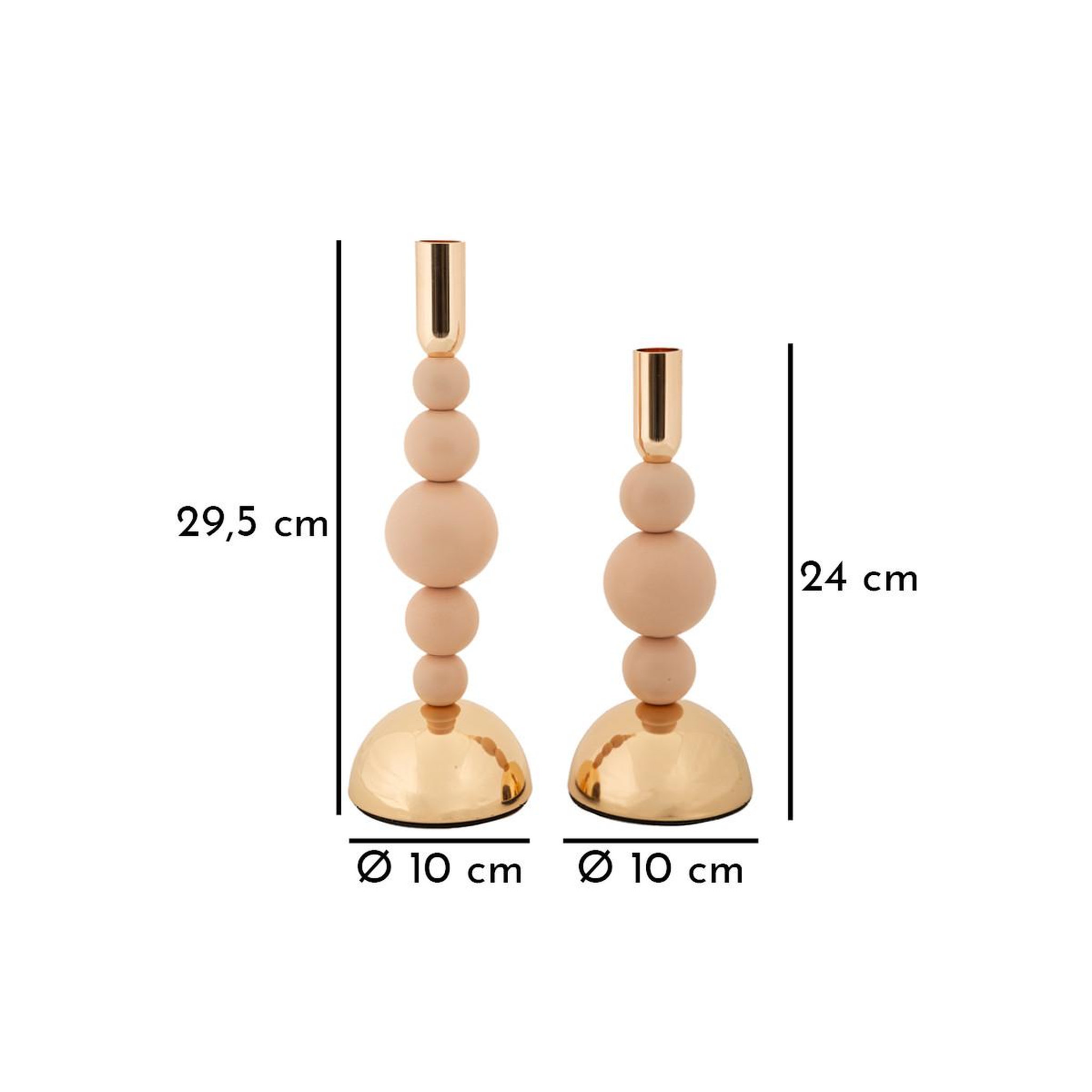 Voir la diapositive 5 : Paris Prix Lot de 2 chandeliers  bolly  29cm rose & or