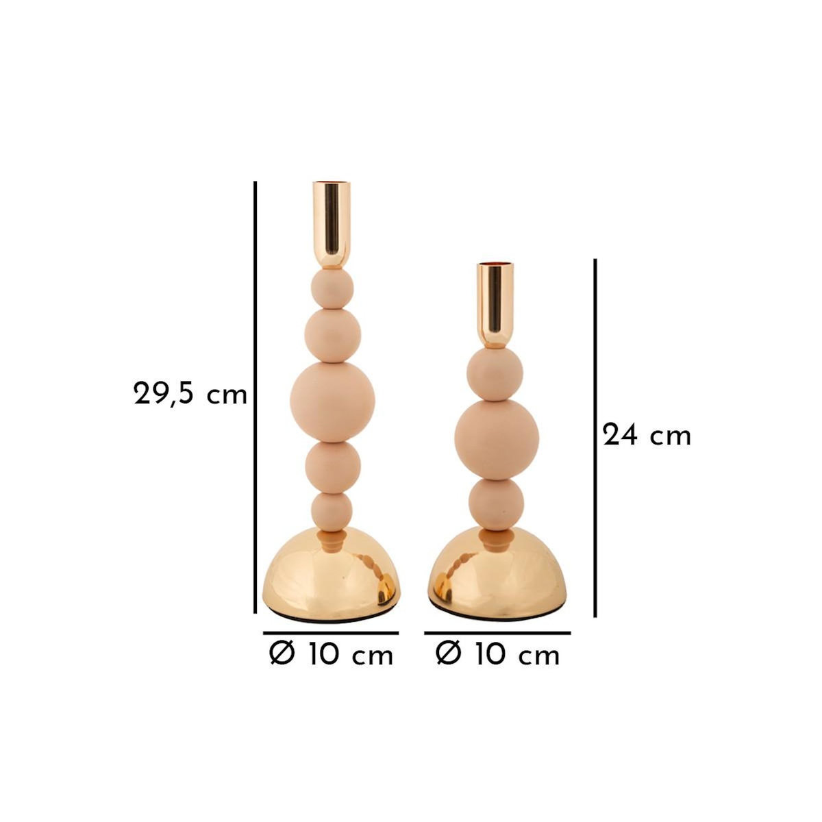 Paris Prix Lot de 2 Chandeliers  Bolly  29cm Rose & Or